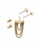 Lezark Ear Jackets Stud Earrings Gold-Tone