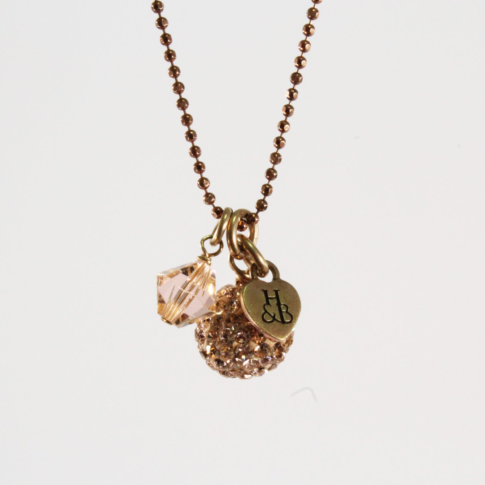 Rose Gold Sparkle Ball Necklace
