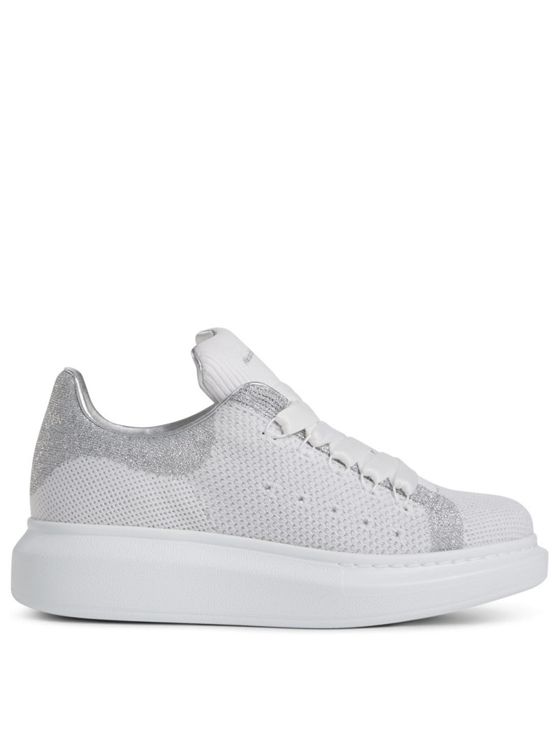Oversized Metallic Knit Sneakers