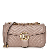 Calfskin Matelasse Small GG Marmont Shoulder Bag Porcelain Rose