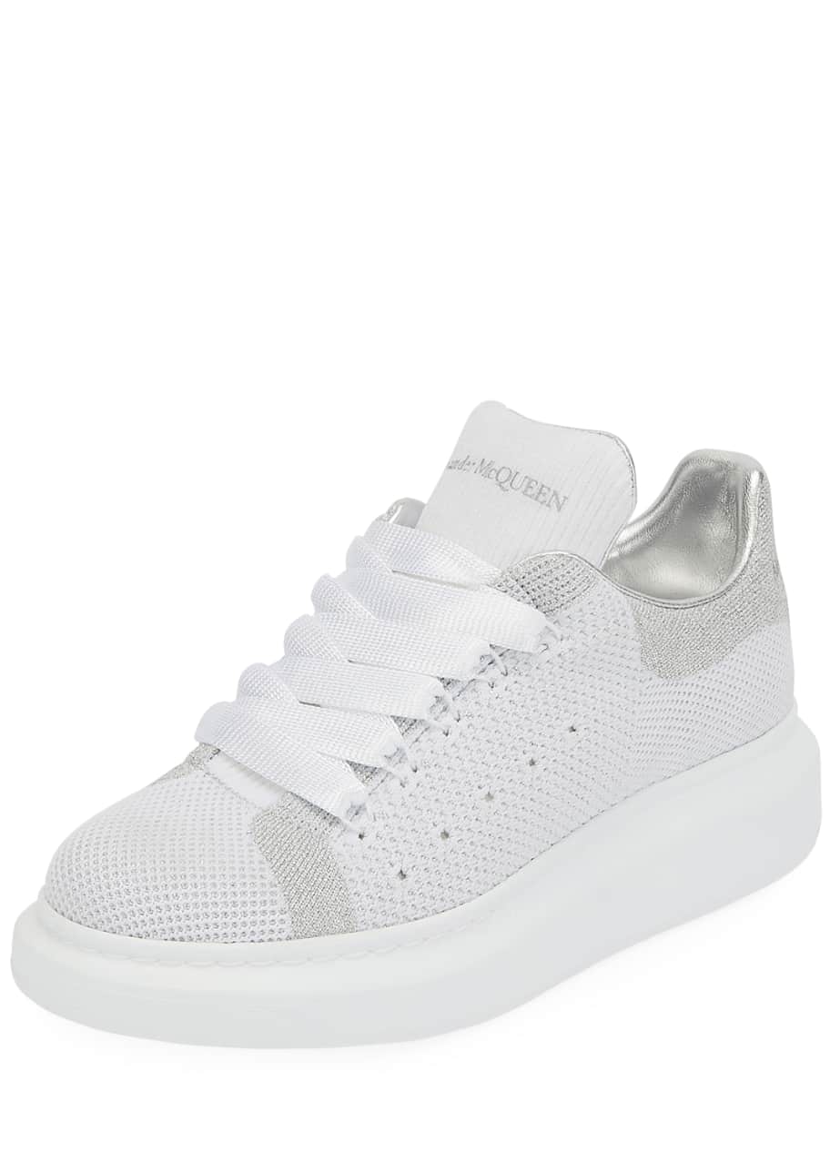 Oversized Metallic Knit Sneakers