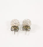 White Sparkle Ball Earrings
