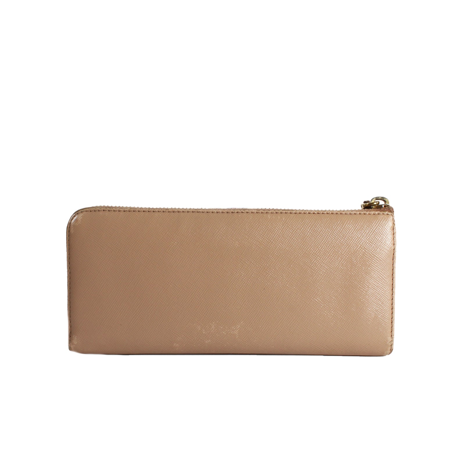 Nude Saffiano Long Zipper Wallet