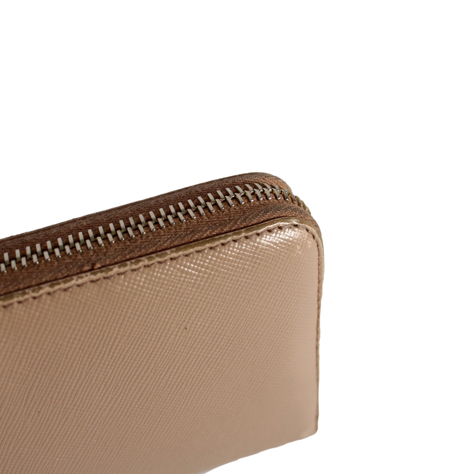 Nude Saffiano Long Zipper Wallet