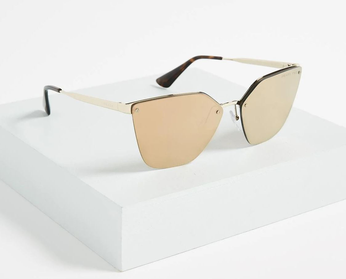 Polarized Gold Mirrored Cat Eye Sunglasses