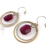 Red Crystal Hoop Earrings