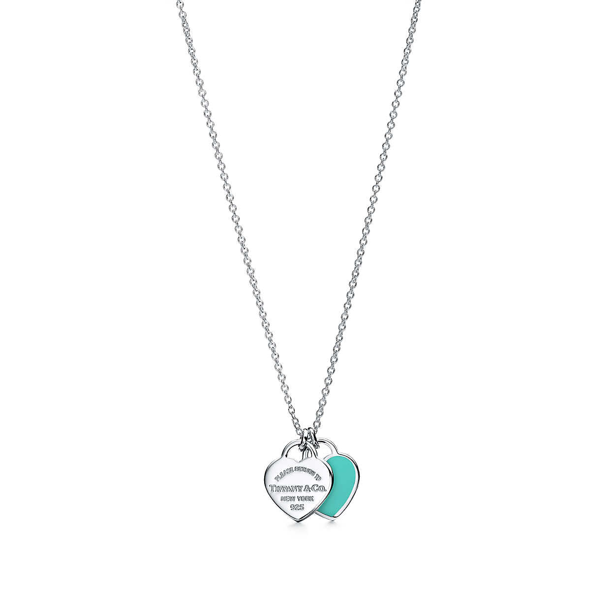 Return to Tiffany Blue Double Heart Tag Necklace