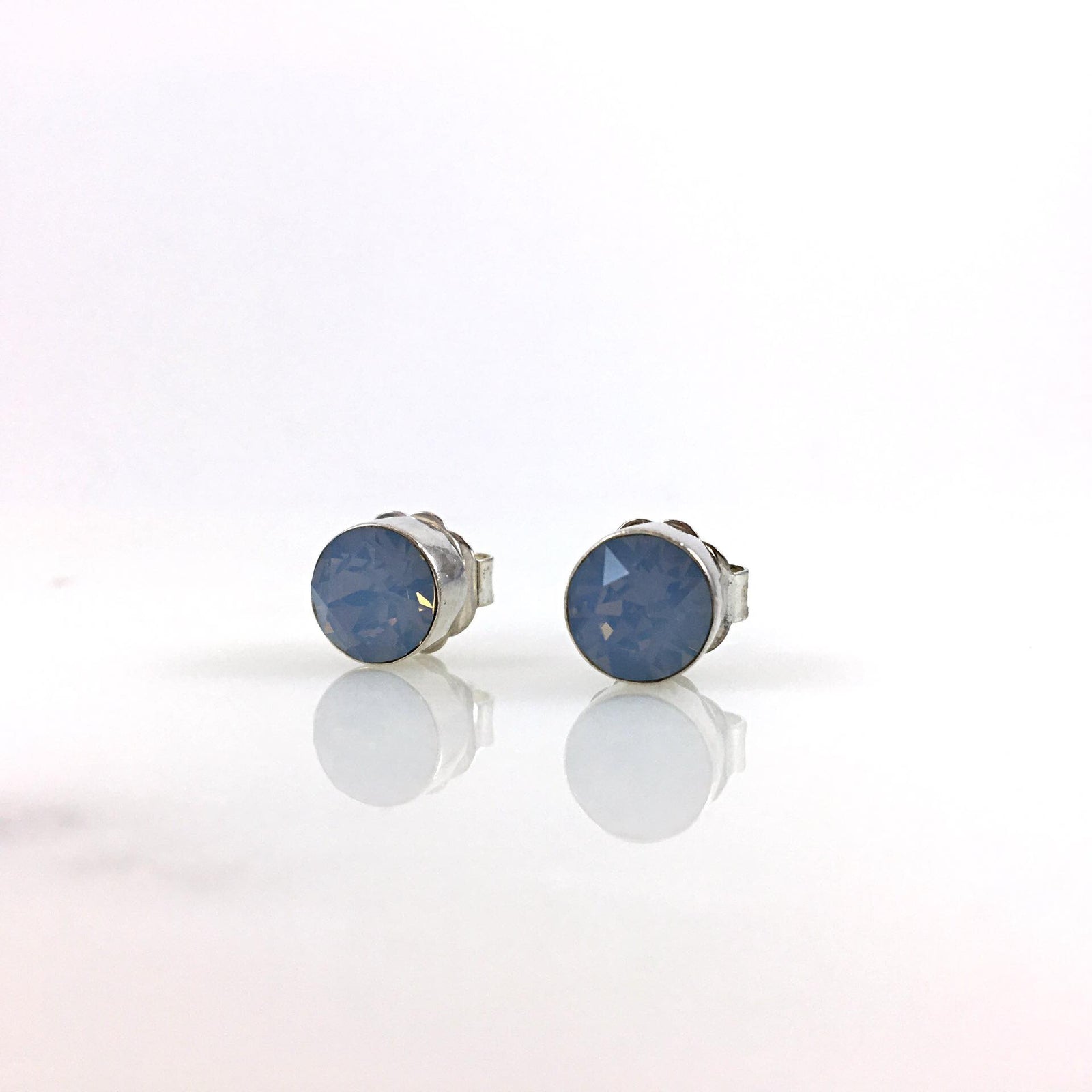 Eden White Opal Stud Earrings