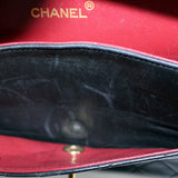 Lambskin Quilted Medium Double Flap Black