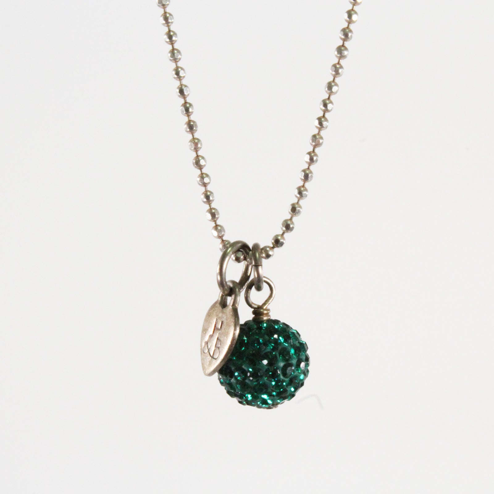 Green Sparkle Ball Necklace