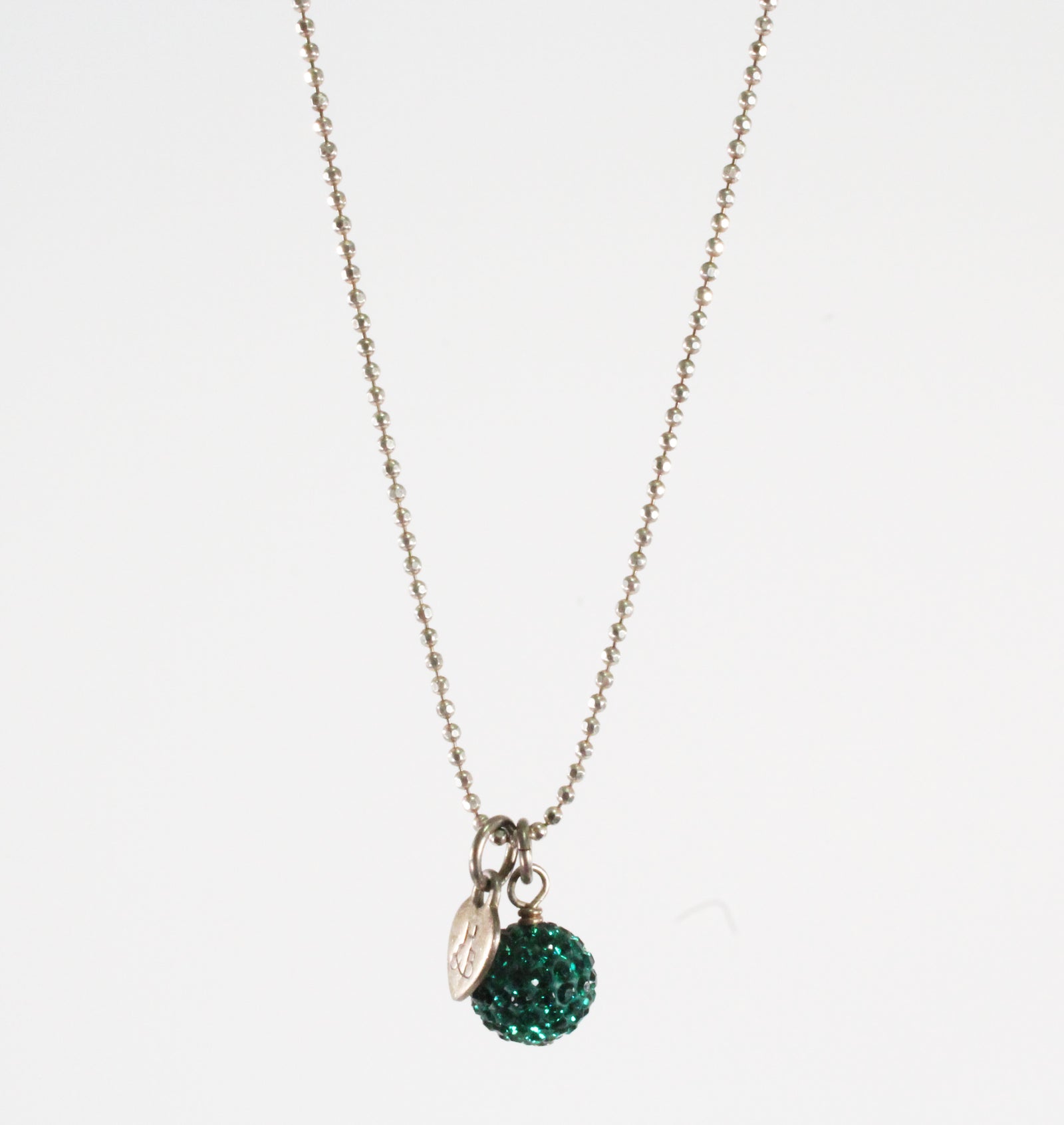 Green Sparkle Ball Necklace