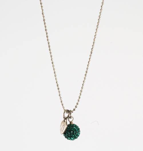 Green Sparkle Ball Necklace