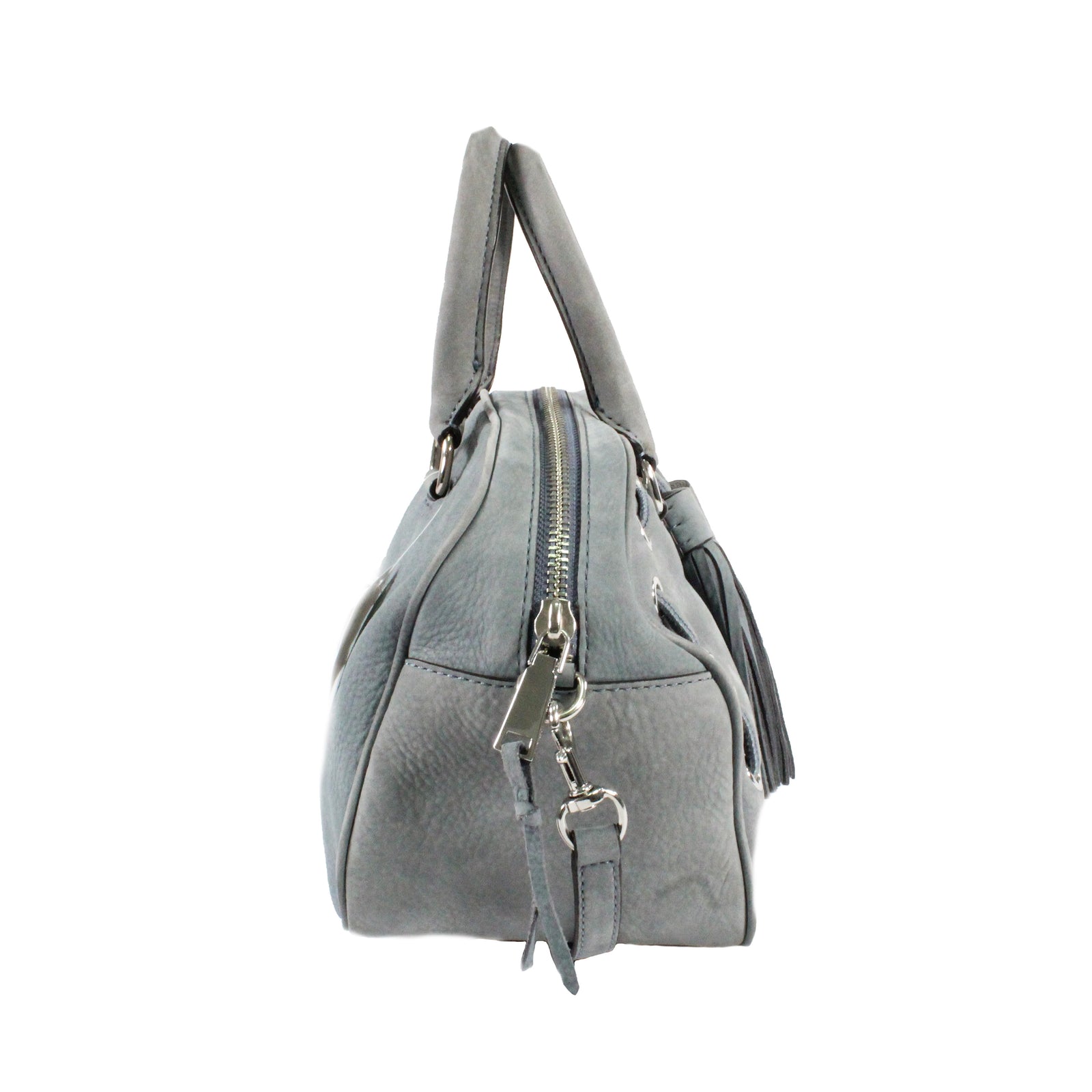 Grey Suede Satchel