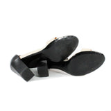Nude Black Heel Sandals