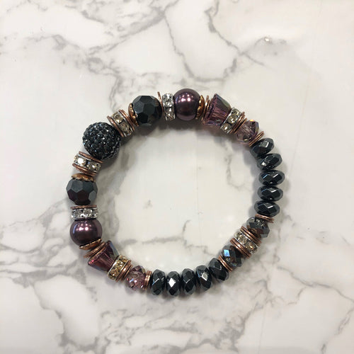 Pink & Gunmetal Bracelet