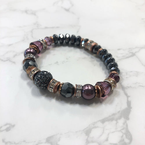 Pink & Gunmetal Bracelet