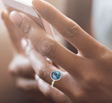 Pavé Simply Gem Ring featuring London Blue Topaz