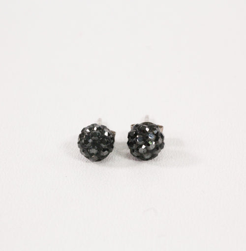 Black Sparkle Ball Earrings