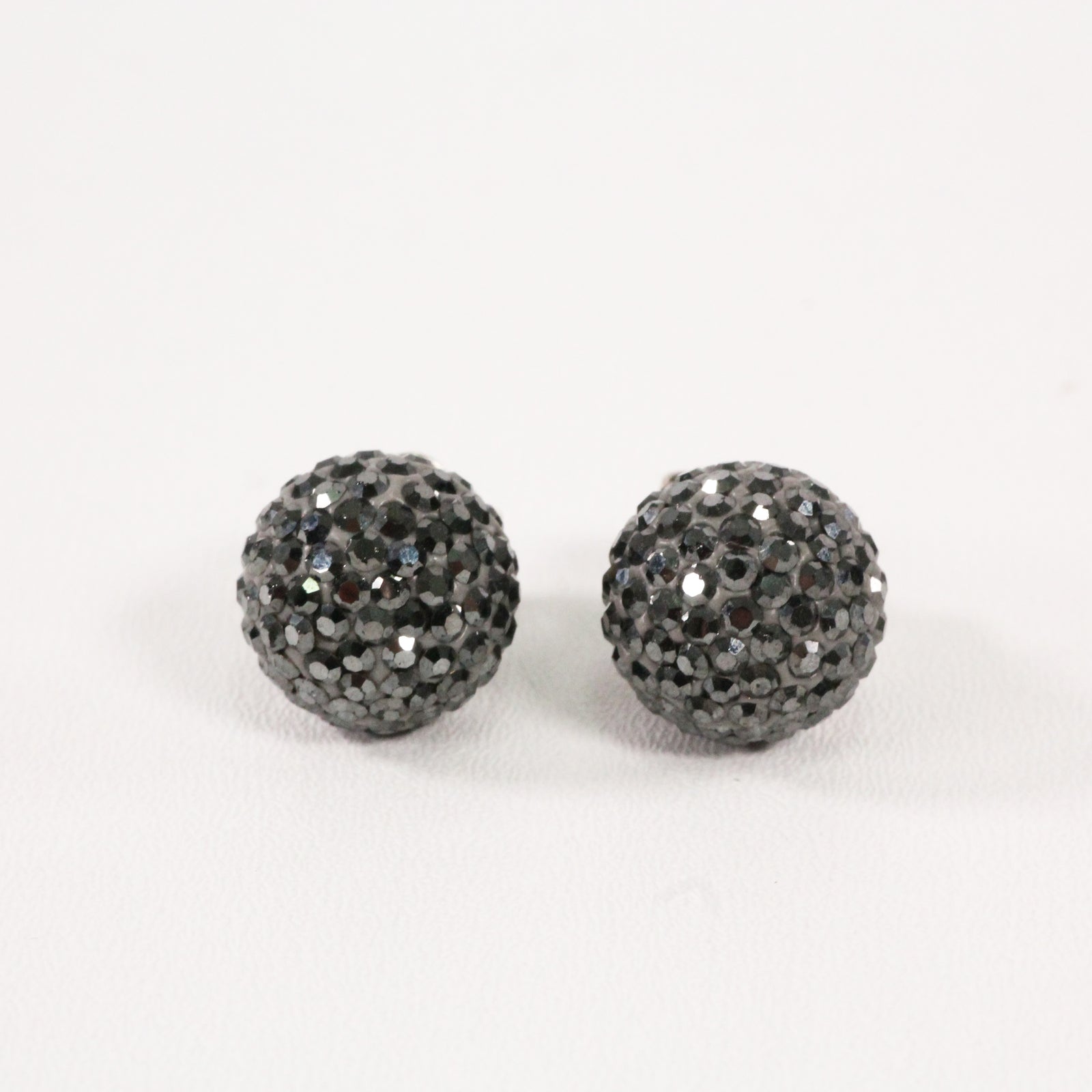 Black Sparkle Ball Earrings