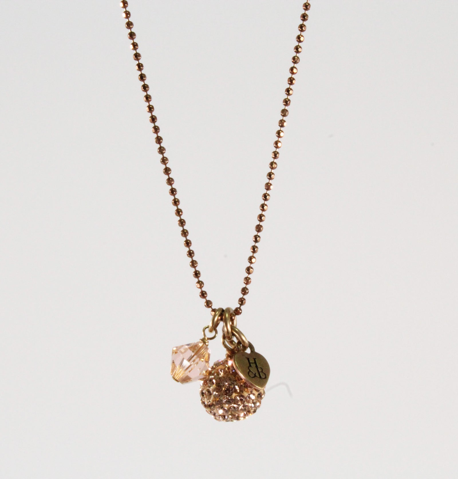 Rose Gold Sparkle Ball Necklace