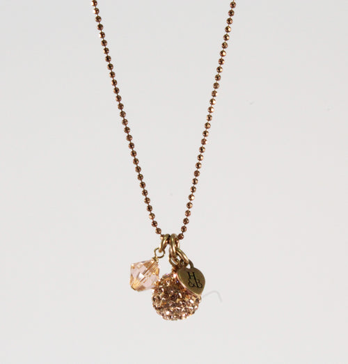 Rose Gold Sparkle Ball Necklace