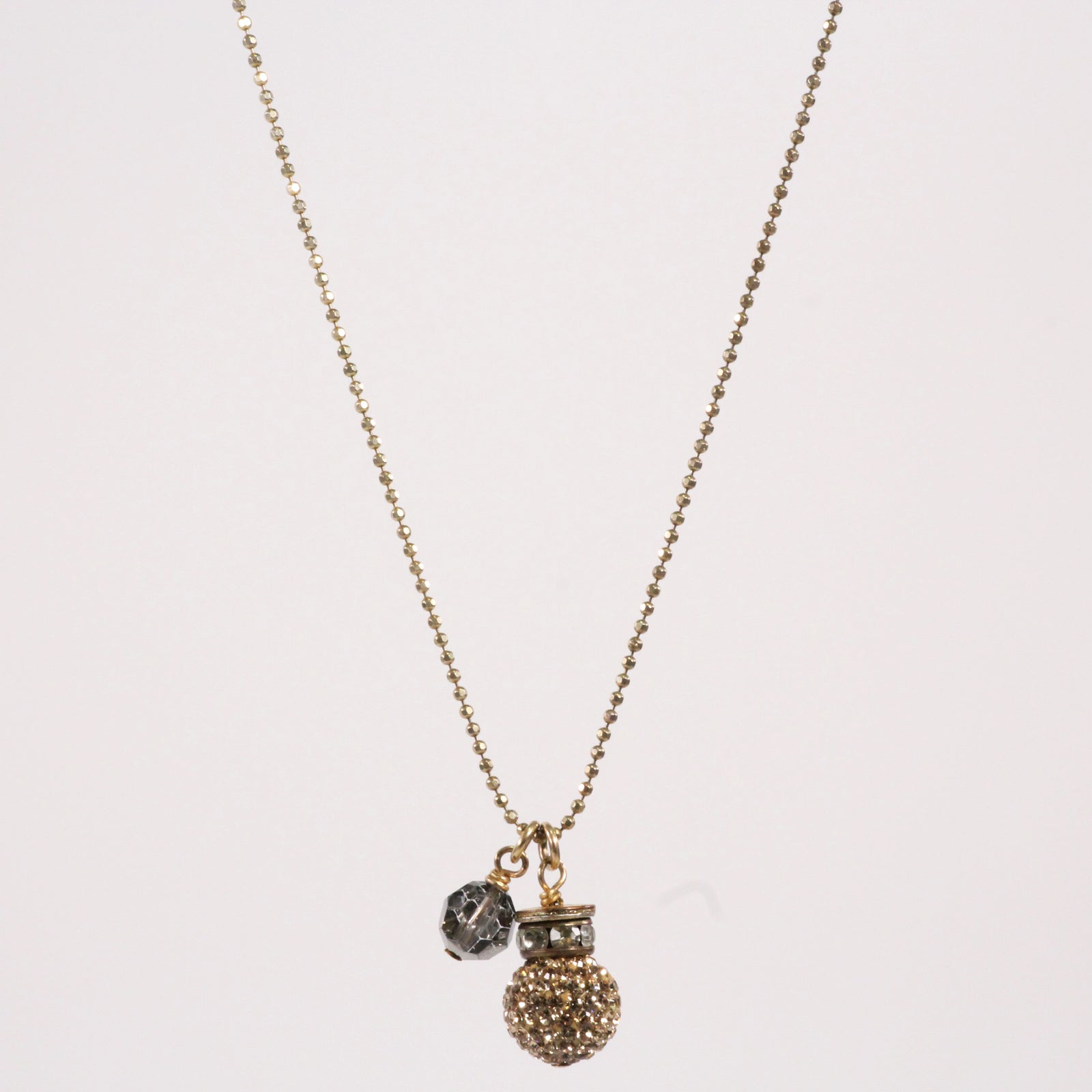 Gold Sparkle Ball Necklace