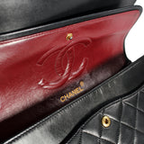 Lambskin Quilted Medium Double Flap Black