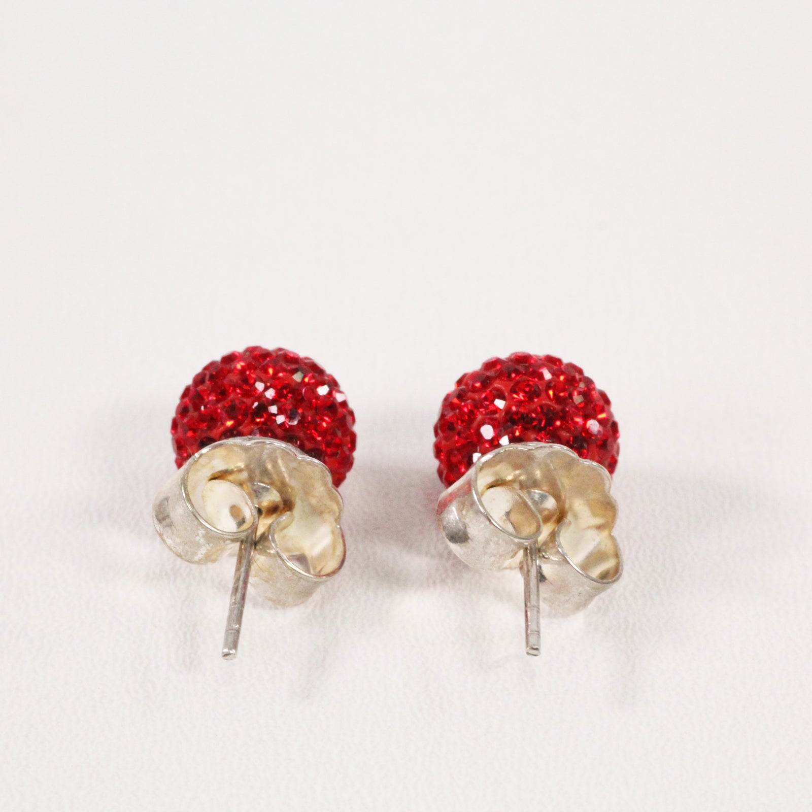 Red Sparkle Ball Earrings