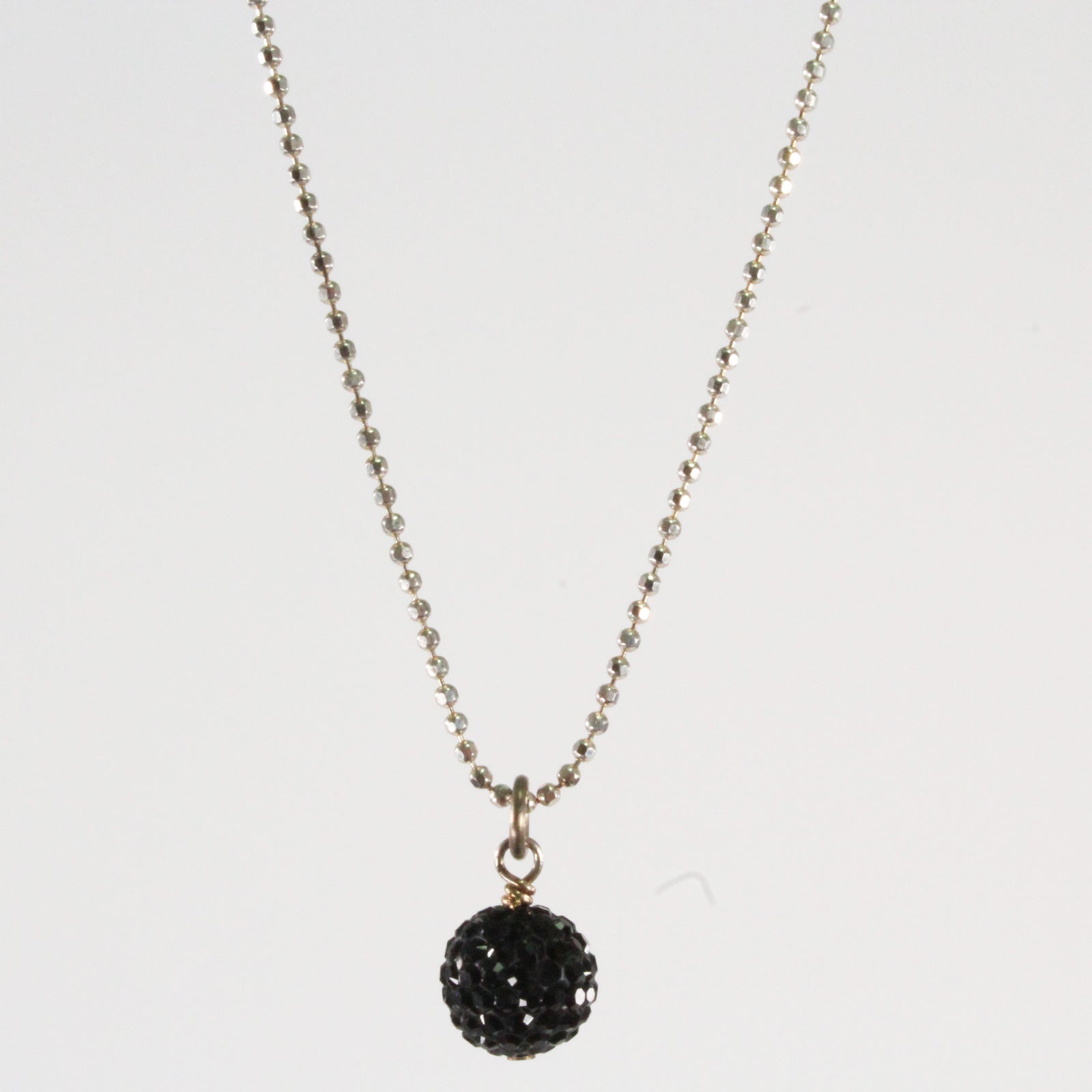 Black Sparkle Ball Necklace