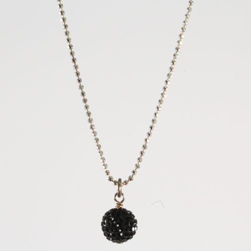 Black Sparkle Ball Necklace