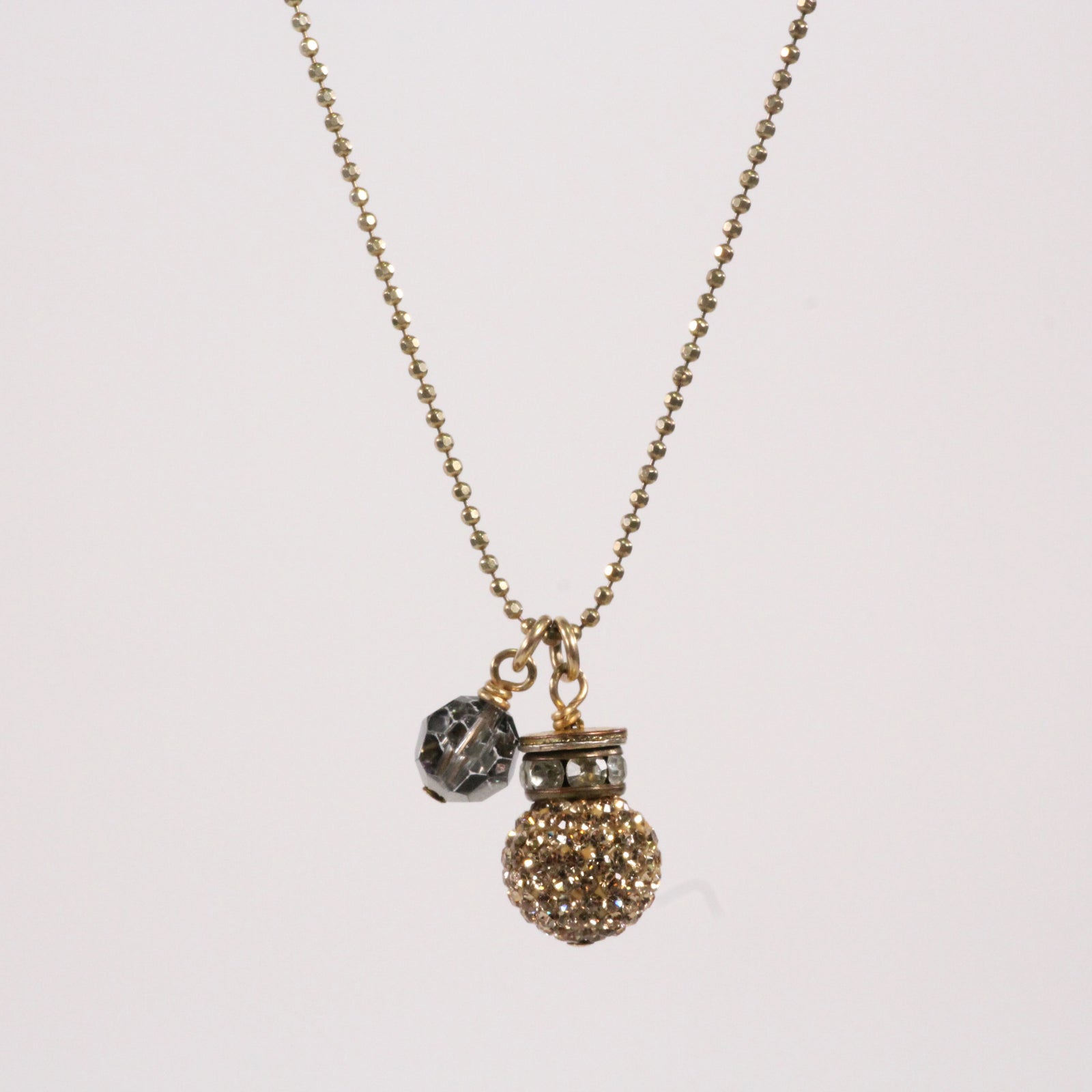 Gold Sparkle Ball Necklace