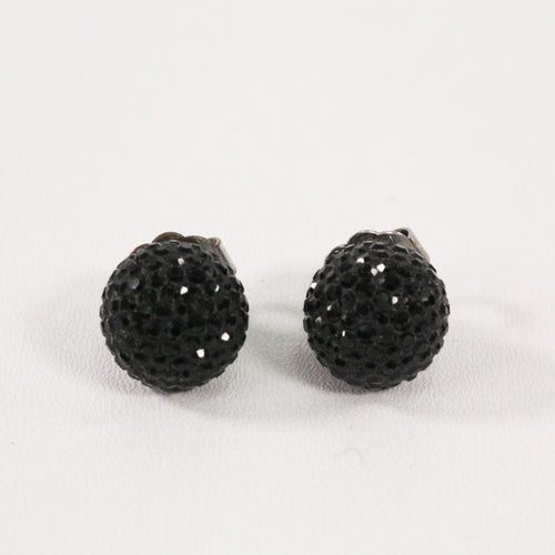 Black Sparkle Ball Earrings